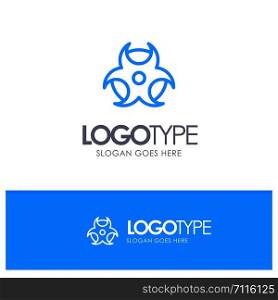Education, Physic, Science Blue outLine Logo with place for tagline