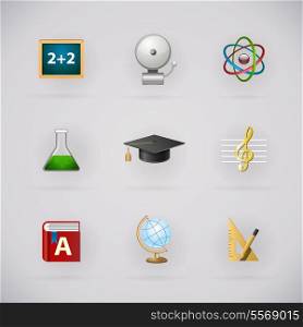 Education pictogram icons set for school application isolated vector illustration