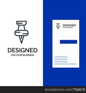 Education, Pin, Marker Grey Logo Design and Business Card Template