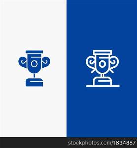 Education, Progress, Training Line and Glyph Solid icon Blue banner Line and Glyph Solid icon Blue banner