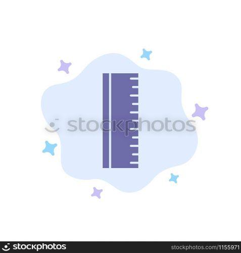 Education, Ruler, School Blue Icon on Abstract Cloud Background