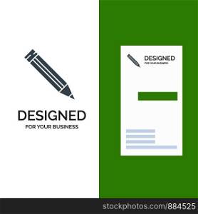 Education, Ruler, School Grey Logo Design and Business Card Template