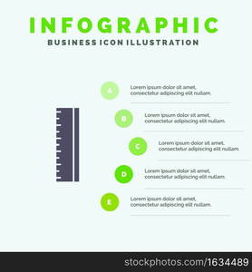Education, Ruler, School Solid Icon Infographics 5 Steps Presentation Background