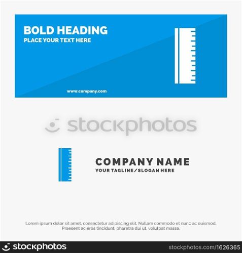 Education, Ruler, School SOlid Icon Website Banner and Business Logo Template