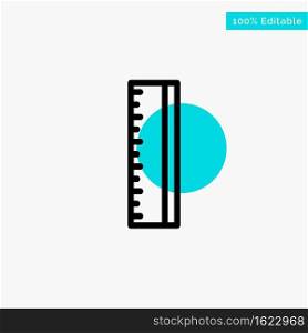 Education, Ruler, School turquoise highlight circle point Vector icon