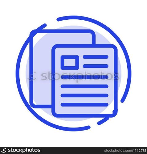 Education, School, Test, School Blue Dotted Line Line Icon