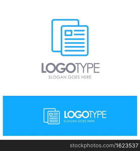 Education, School, Test, School Blue Outline Logo Place for Tagline