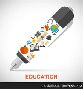Education school university concept with pen and learning icons vector illustration