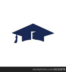 Education school vector logo design. Graduation cap and room icon design. 