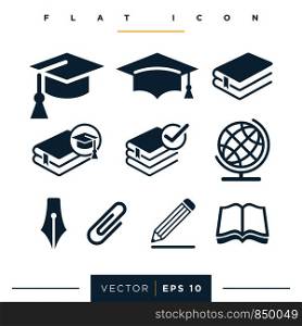 Education Set Icon Logo Template Illustration Design. Vector EPS 10.