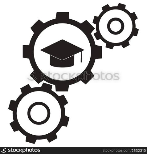 Education system on white background. Training sign. stem education symbol. flat style.
