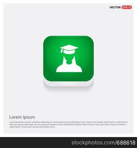 Education User IconGreen Web Button - Free vector icon