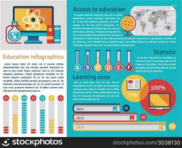 Education vector infographics template. Education vector infographics template with teaching vector charts