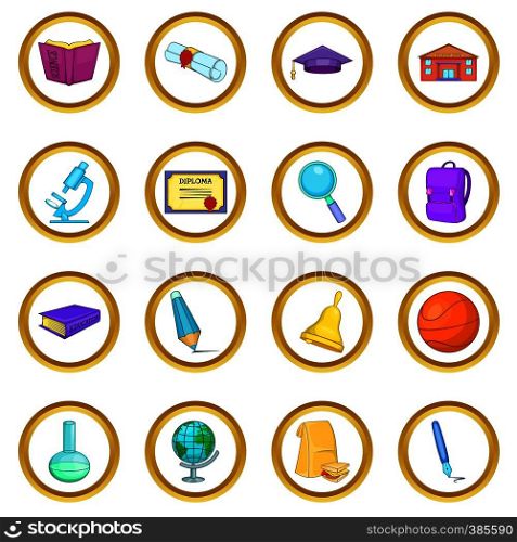 Education vector set in cartoon style isolated on white background. Education vector set, cartoon style