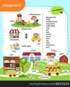 education vocabulary playground vector illustration