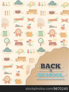 Education with school elements Royalty Free Vector Image