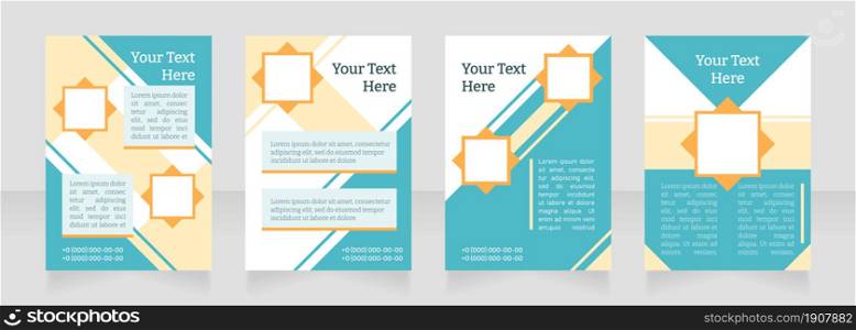 Educational content blank brochure layout design. School promotion. Vertical poster template set with empty copy space for text. Premade corporate reports collection. Editable flyer paper pages. Educational content blank brochure layout design