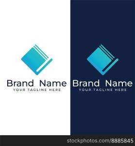 Educational digital book and online knowledge learning book logo and symbol vector icon.
