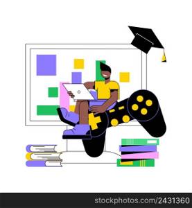 Educational game abstract concept vector illustration. Gaming education platform, gamified learning system, play and learn, magnetic constructor, playing kids, intellectual toys abstract metaphor.. Educational game abstract concept vector illustration.