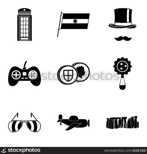Educational game icons set. Simple set of 9 educational game vector icons for web isolated on white background. Educational game icons set, simple style