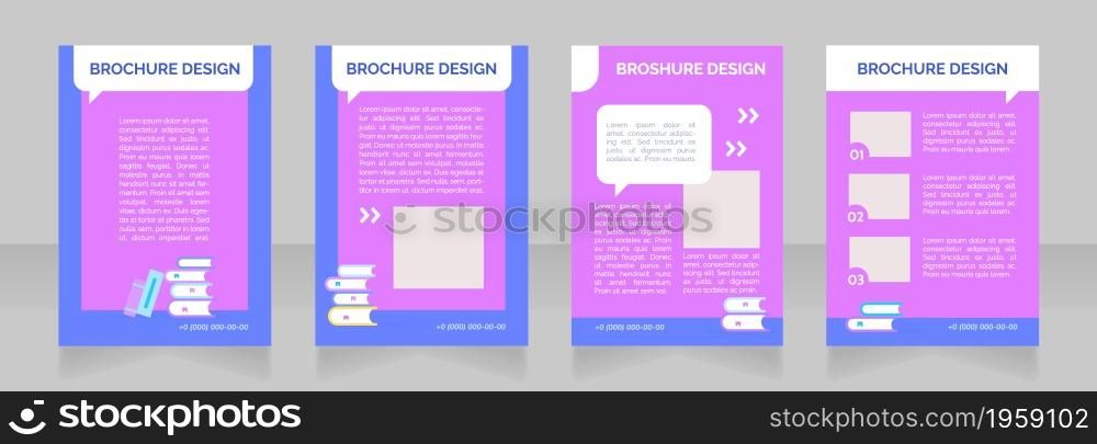 Educational institution advertising blank brochure layout design. Vertical poster template set with empty copy space for text. Premade corporate reports collection. Editable flyer paper pages. Educational institution advertising blank brochure layout design