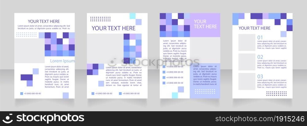 Educational lecture program blank brochure layout design. Vertical poster template set with empty copy space for text. Premade corporate reports collection. Editable flyer paper pages. Educational lecture program blank brochure layout design