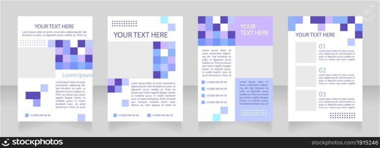 Educational lecture program blank brochure layout design. Vertical poster template set with empty copy space for text. Premade corporate reports collection. Editable flyer paper pages. Educational lecture program blank brochure layout design