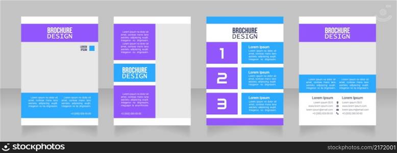 Educational seminar blank brochure design. Template set with copy space for text. Premade corporate reports collection. Editable 4 paper pages. Bebas Neue, Lucida Console, Roboto Light fonts used. Educational seminar blank brochure design