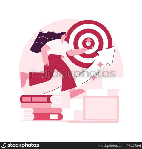 Educational trajectory abstract concept vector illustration. Educational capital strategy, determine way, career promotion, goal achievement, knowledge check, graduated student abstract metaphor.. Educational trajectory abstract concept vector illustration.