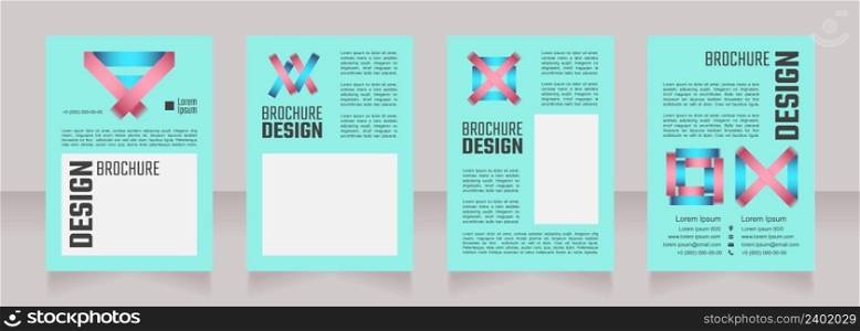 Educative program blank brochure design. Template set with copy space for text. Premade corporate reports collection. Editable 4 paper pages. Teco Light, Semibold, Arial Regular fonts used. Educative program blank brochure design
