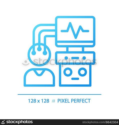 Eeg machine pixel perfect gradient linear vector icon. Brain activity. Sleep disorder. Nervous system. Thin line color symbol. Modern style pictogram. Vector isolated outline drawing. Eeg machine pixel perfect gradient linear vector icon