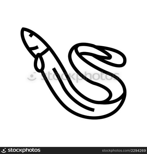 eel seafood line icon vector. eel seafood sign. isolated contour symbol black illustration. eel seafood line icon vector illustration