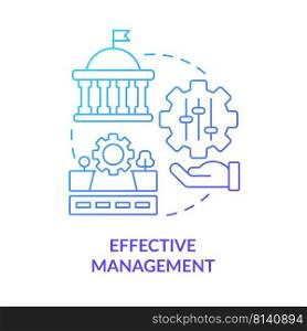 Effective management blue gradient concept icon. Government regulation. Maas introduction component abstract idea thin line illustration. Isolated outline drawing. Myriad Pro-Bold font used. Effective management blue gradient concept icon
