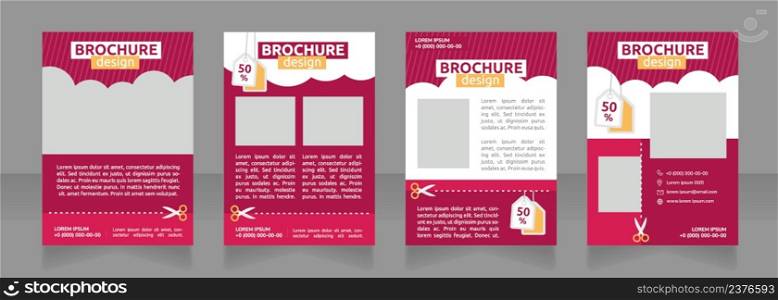 Effective sales promotion blank brochure design. Marketing tactic. Template set with copy space for text. Premade corporate reports collection. Editable 4 paper pages. Ubuntu Bold, Regular fonts used. Effective sales promotion blank brochure design