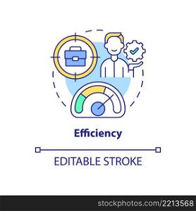 Efficiency concept icon. Smart technologies benefit abstract idea thin line illustration. Increasing productivity. Isolated outline drawing. Editable stroke. Arial, Myriad Pro-Bold fonts used. Efficiency concept icon