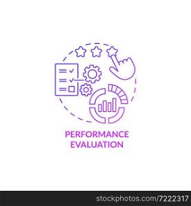 Efficiency evaluation concept icon. Employee working result examination. Compare worker to company standard abstract idea thin line illustration. Vector isolated outline color drawing. Efficiency evaluation concept icon