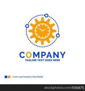 Efficiency, management, processing, productivity, project Blue Yellow Business Logo template. Creative Design Template Place for Tagline.