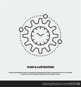 Efficiency, management, processing, productivity, project Icon. Line vector gray symbol for UI and UX, website or mobile application. Vector EPS10 Abstract Template background