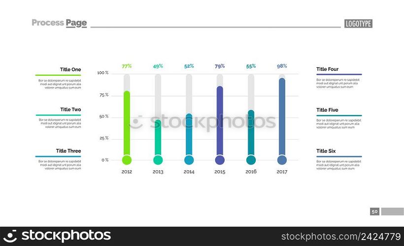 Efficiency slide template. Business data. Graph, diagram, design. Creative concept for infographic, project. Can be used for topics like statistics, timeline, analysis