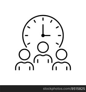 Efficiency Team Work Process Schedule Clock Optimization Line Icon. Time Management Outline Icon. Productivity, Control Deadline Linear Pictogram. Editable Stroke. Isolated Vector Illustration.. Efficiency Team Work Process Schedule Clock Optimization Line Icon. Time Management Outline Icon. Productivity, Control Deadline Linear Pictogram. Editable Stroke. Isolated Vector Illustration