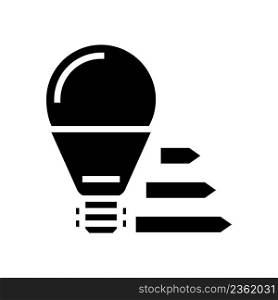 efficient light bulb glyph icon vector. efficient light bulb sign. isolated contour symbol black illustration. efficient light bulb glyph icon vector illustration