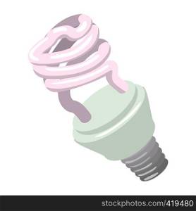 Efficient powersaving bulb cartoon icon on a white background. Efficient powersaving bulb cartoon icon