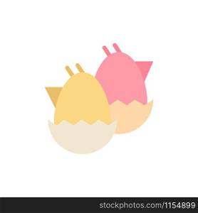 Egg, Baby, Easter, Nature Flat Color Icon. Vector icon banner Template