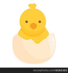 Egg baby icon cartoon vector. Chicken hatching. Funny shell. Egg baby icon cartoon vector. Chicken hatching