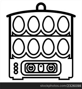 Egg Boiler Icon, Electric Egg Boiler, Hot Water Boiler Vector Art Illustration