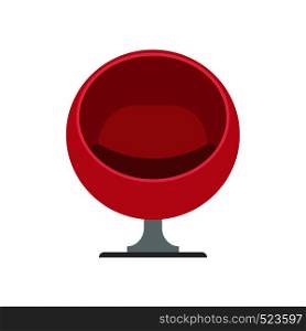 Egg chair red furniture design interior illustration. Armchair vector icon contemporary decoration style. Furnishing ball