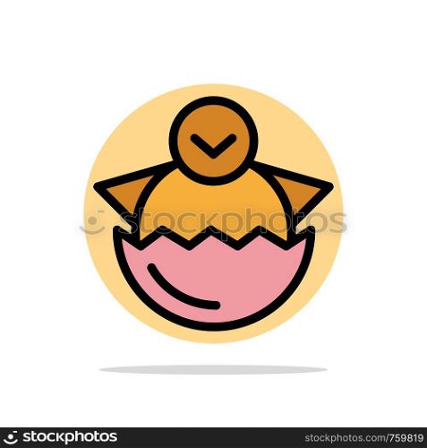 Egg, Chicken, Easter, Baby, Happy Abstract Circle Background Flat color Icon
