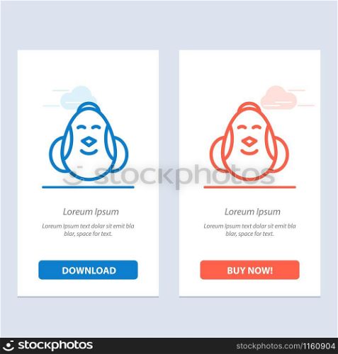 Egg, Chicken, Easter, Baby, Happy Blue and Red Download and Buy Now web Widget Card Template