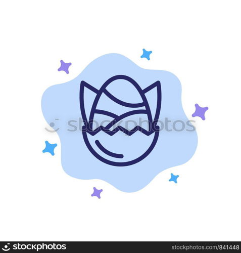 Egg, Chicken, Easter, Baby, Happy Blue Icon on Abstract Cloud Background