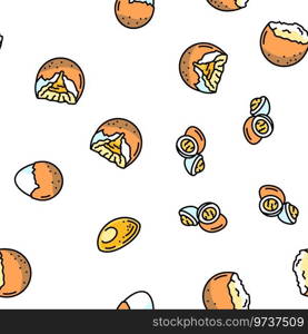 egg chicken farm food organic vector seamless pattern thin line illustration. egg chicken farm food organic vector seamless pattern